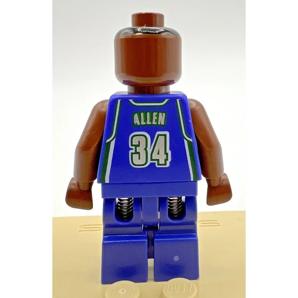 LEGO Sports Basketball NBA Minifigure Ray Allen # 34 Milwaukee Bucks w/Stand